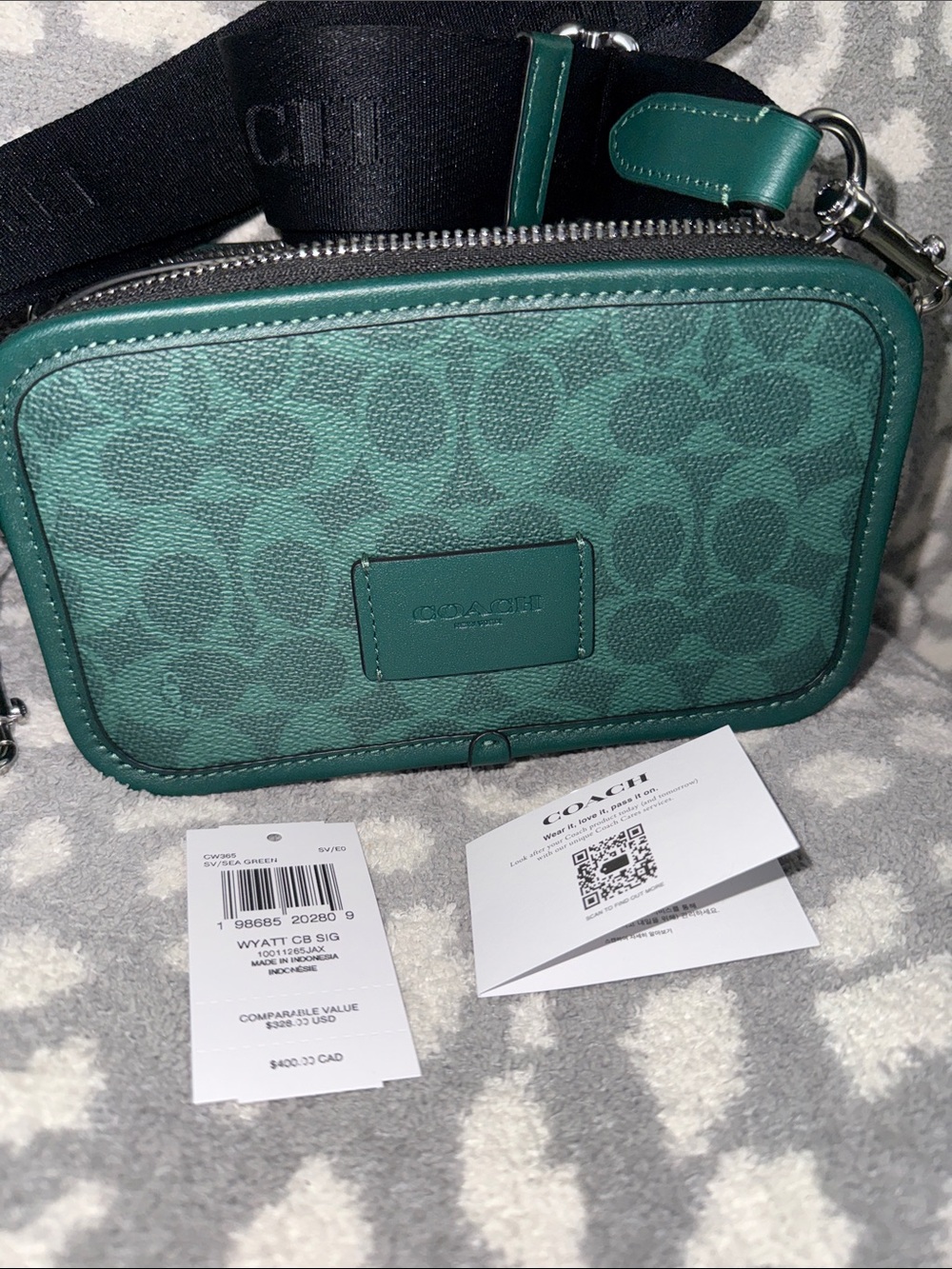 COACH Wyatt Sea Green Crossbody Shoulder Bag Camera Bag🔥 NWT $328